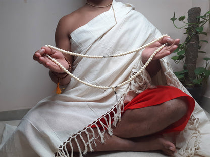 Handcrafted Buddhist White Bone Beads,Meditation Mala, Buddhist Beads,Bone necklace,Ethnic Jewellery,Tibetan Bone Prayer Beads,