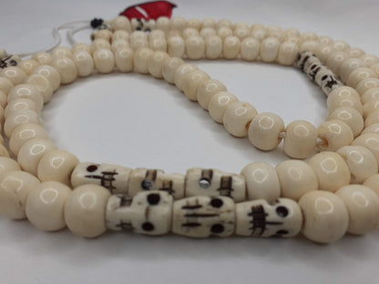 Handcrafted Buddhist White Bone Beads,Meditation Mala, Buddhist Beads,Bone necklace,Ethnic Jewellery,Tibetan Bone Prayer Beads,