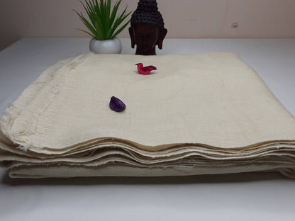 PASHUPATI Handwoven White Authentic Himalayan Yak Meditation Shawl,Yak Wool Prayer Wrap,Himalayan Yak Wool Scarf,Tibetan Yak Wool Prayer Zen