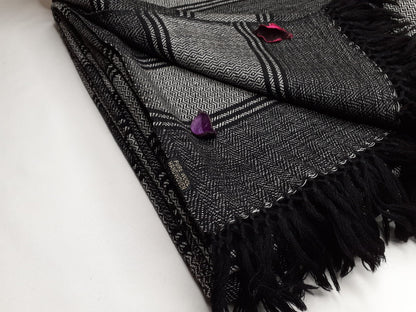 Extra-Large Handwoven Pure Himalayan Wool Meditation Blanket,Wool Meditation Shawl,Ethnic Indian Blanket,Himalayan Wool Prayer Shawl
