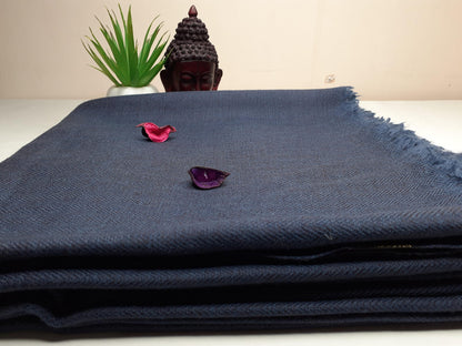 Large Size Blue Handwoven Pure Himalayan  Sheep Wool  Meditation Shawl,Ethnic Indian Blanket,,Himalayan  Wool Prayer Wrap,Kullu Shawl
