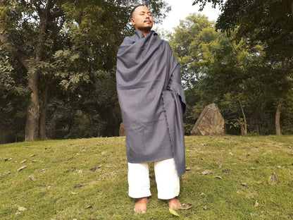 Large Size Blue Handwoven Pure Himalayan  Sheep Wool  Meditation Shawl,Ethnic Indian Blanket,,Himalayan  Wool Prayer Wrap,Kullu Shawl