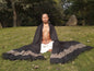 NATARAJ Large Size Pure Himalayan Sheep Wool Meditation Shawl,Ethnic Indian Himalayan Wool Prayer Wrap,Traditional Indian Handwoven Blanket