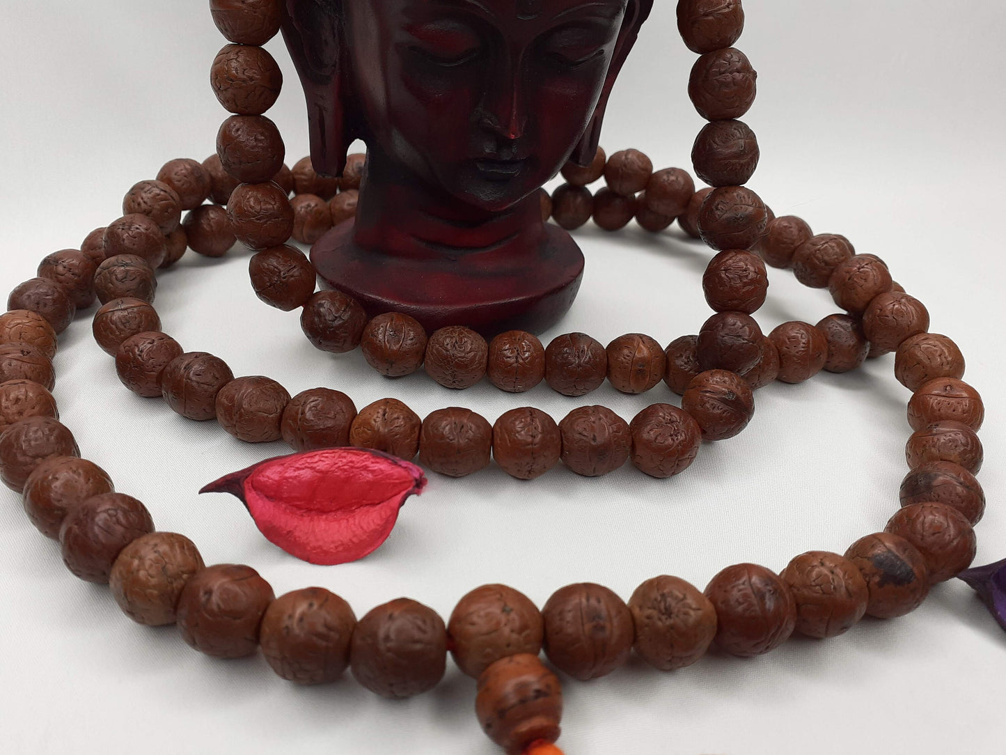 Aged Naturally Dark 108 Phoenix Eye Bodhi Seeds Mala, Buddhist beads,Tibetan Bodhi Beads,Nepal Prayer Mala,12mm One Eye Nepali Bodhi Seed