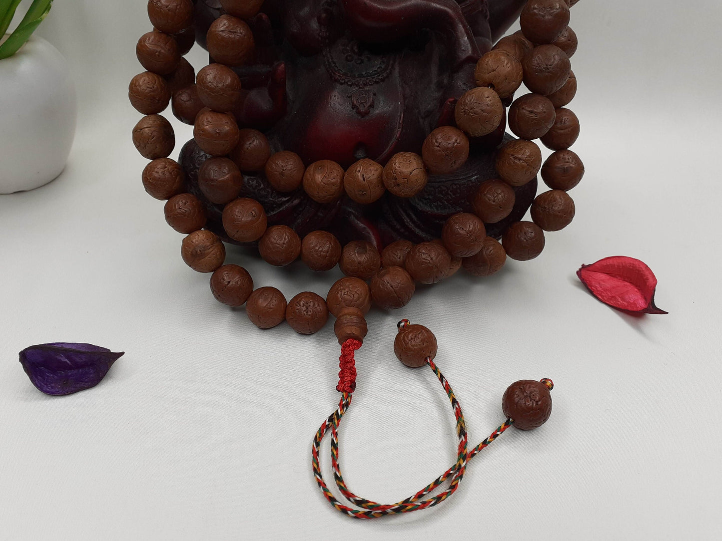 108 11-12mm Authentic Aged Naturally Dark One Eye Bodhi Seeds Mala,Tibetan Buddhist Bodhi Beads Rosary,Nepali Bodhi Seed Prayer Japa Mala