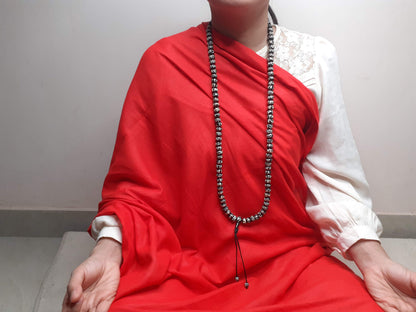 108 Vintage Handcrafted Tibetan Buddhist Mantra Inscribed Bone Beads,Restrung Tibetan Meditation Mala,Bone Necklace,Buddhist Prayer Beads