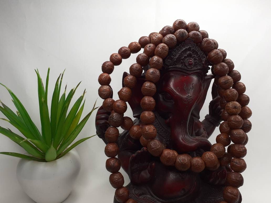 108 Antique Darked Phoenix One Eye Bodhi Seeds Mala,Buddhist beads,Tibetan Bodhi Beads,10mm Antique Prayer Mala,Nepali Bodhi Seed, Japa Mala