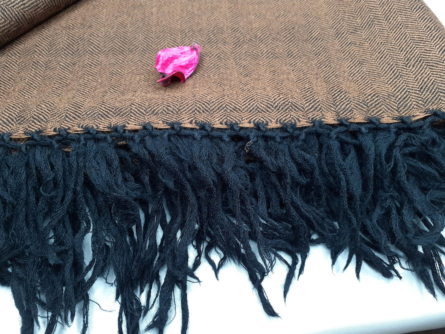 Large Brown Color Handwoven Himalayan Wool Sheep Meditation Blanket,Himalayan Prayer Shawl,Ethnic Indian Blanket ,Kullu Himalayan Shawl