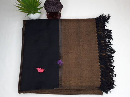 Large Brown Color Handwoven Himalayan Wool Sheep Meditation Blanket,Himalayan Prayer Shawl,Ethnic Indian Blanket ,Kullu Himalayan Shawl