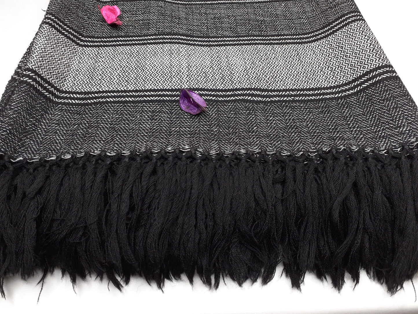 Extra-Large Handwoven Pure Himalayan Wool Meditation Blanket,Wool Meditation Shawl,Ethnic Indian Blanket,Himalayan Wool Prayer Shawl