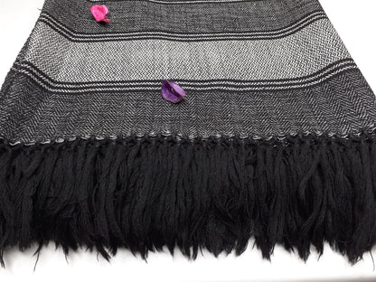 Extra-Large Handwoven Pure Himalayan Wool Meditation Blanket,Wool Meditation Shawl,Ethnic Indian Blanket,Himalayan Wool Prayer Shawl