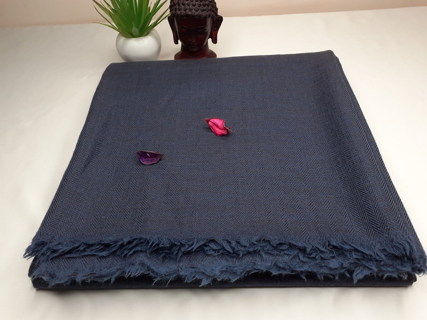 Large Size Blue Handwoven Pure Himalayan  Sheep Wool  Meditation Shawl,Ethnic Indian Blanket,,Himalayan  Wool Prayer Wrap,Kullu Shawl