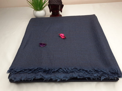 Large Size Blue Handwoven Pure Himalayan  Sheep Wool  Meditation Shawl,Ethnic Indian Blanket,,Himalayan  Wool Prayer Wrap,Kullu Shawl