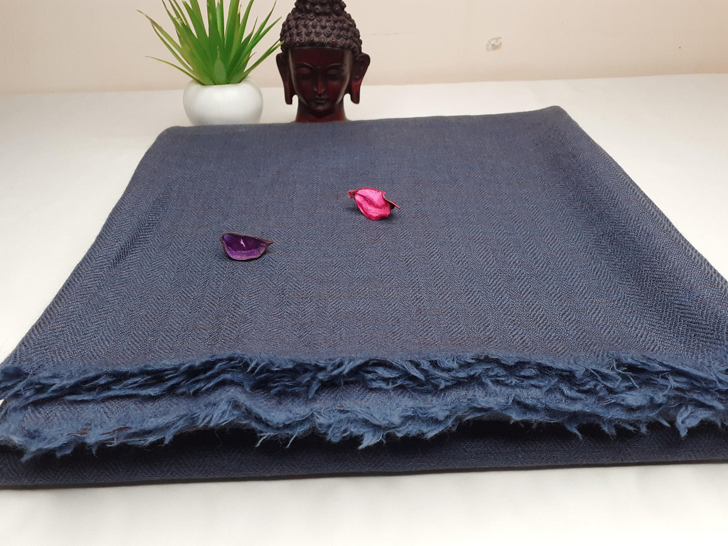 Large Size Blue Handwoven Pure Himalayan  Sheep Wool  Meditation Shawl,Ethnic Indian Blanket,,Himalayan  Wool Prayer Wrap,Kullu Shawl