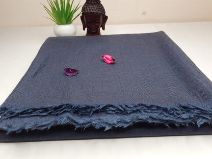 Large Size Blue Handwoven Pure Himalayan  Sheep Wool  Meditation Shawl,Ethnic Indian Blanket,,Himalayan  Wool Prayer Wrap,Kullu Shawl