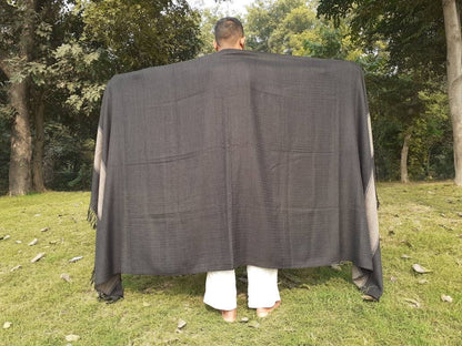 NATARAJ Large Size Pure Himalayan Sheep Wool Meditation Shawl,Ethnic Indian Himalayan Wool Prayer Wrap,Traditional Indian Handwoven Blanket