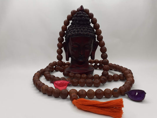 Aged Naturally Dark 108 Phoenix Eye Bodhi Seeds Mala, Buddhist beads,Tibetan Bodhi Beads,Nepal Prayer Mala,12mm One Eye Nepali Bodhi Seed