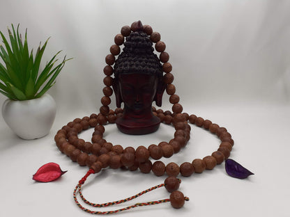 108 11-12mm Authentic Aged Naturally Dark One Eye Bodhi Seeds Mala,Tibetan Buddhist Bodhi Beads Rosary,Nepali Bodhi Seed Prayer Japa Mala