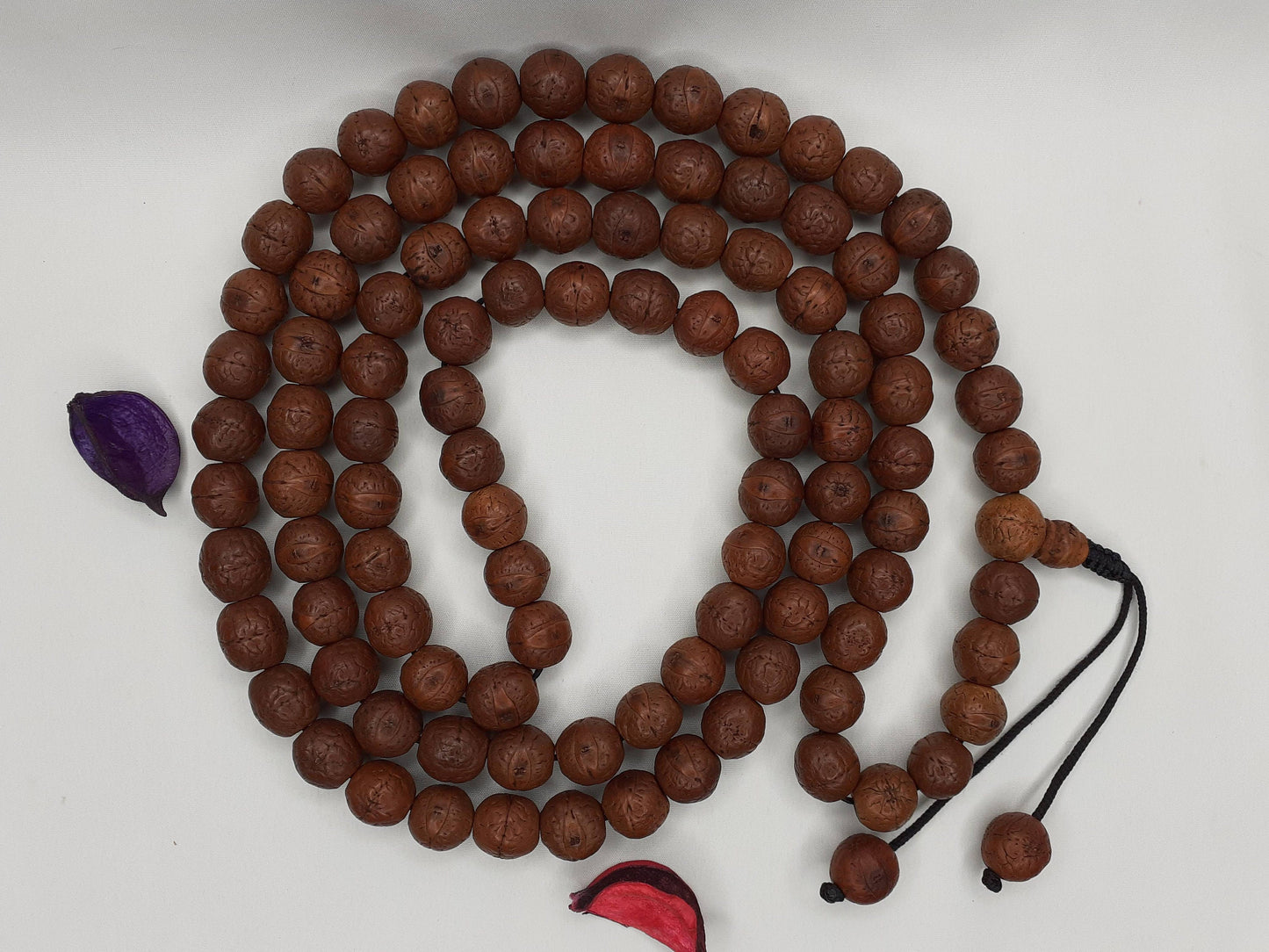 108 11-12mm Authentic Aged Naturally Dark One Eye Bodhi Seeds Mala,Tibetan Buddhist Bodhi Beads Rosary,Nepali Bodhi Seed Prayer Japa Mala