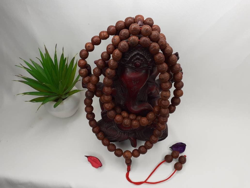 108 Antique Darked Phoenix One Eye Bodhi Seeds Mala,Buddhist beads,Tibetan Bodhi Beads,10mm Antique Prayer Mala,Nepali Bodhi Seed, Japa Mala