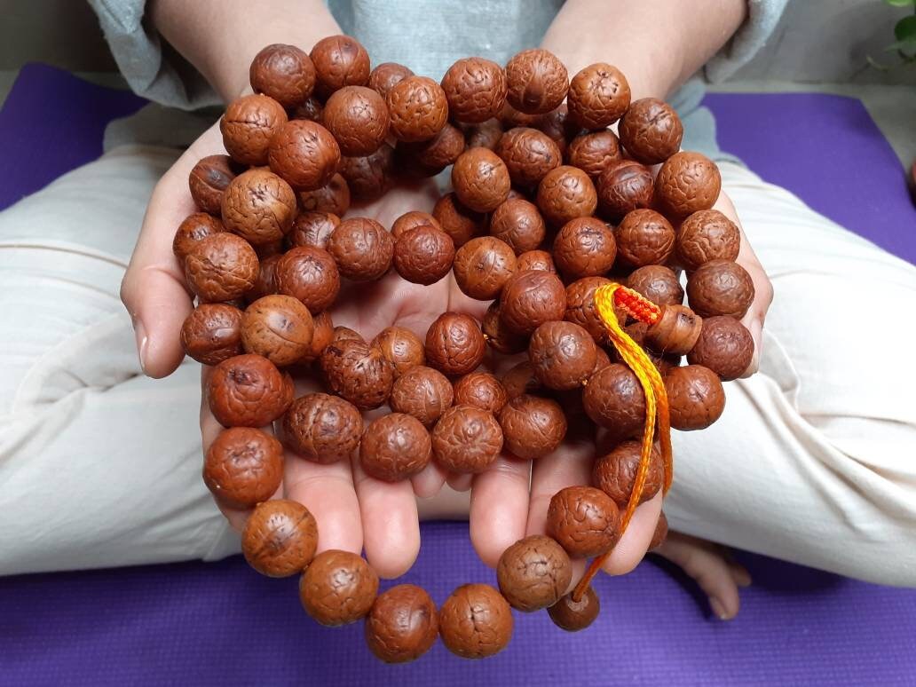 14mm Large Old Phoenix One Eye Bodhi Seeds Mala,Aged Buddhist beads,Tibetan Bodhi Beads,Nepal Prayer Mala,Nepali Bodhi Seed, Japa Mala