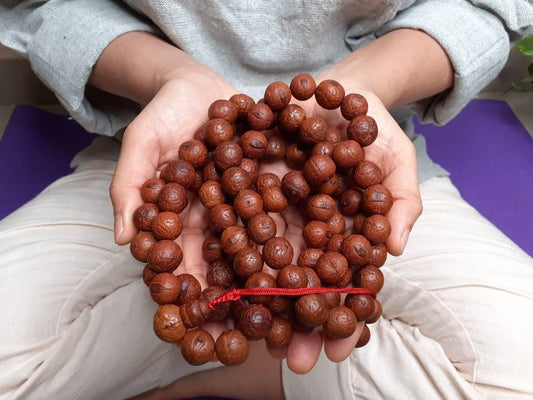 14mm Large Naturally Aged Old Phoenix One Eye Bodhi Seeds Mala,Tibetan Buddhist Monk Bodhi Prayer Rosary,Nepali Bodhi Seeds Japa Mala