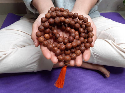Aged Naturally Dark 108 Phoenix Eye Bodhi Seeds Mala, Buddhist beads,Tibetan Bodhi Beads,Nepal Prayer Mala,12mm One Eye Nepali Bodhi Seed