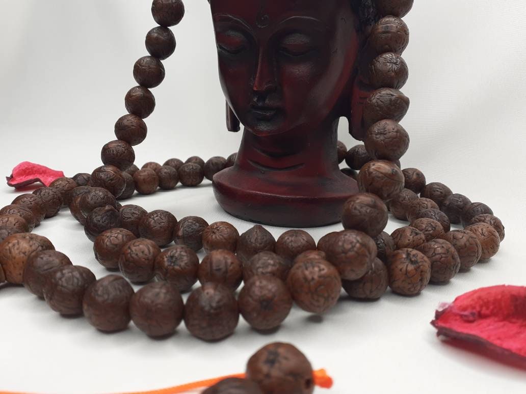 108 Antique Darked Phoenix One Eye Bodhi Seeds Mala,Buddhist beads,Tibetan Bodhi Beads,12mm Antique Prayer Mala,Nepali Bodhi Seed,Japa Mala