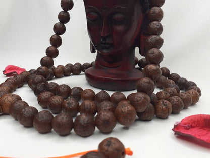 108 Antique Darked Phoenix One Eye Bodhi Seeds Mala,Buddhist beads,Tibetan Bodhi Beads,12mm Antique Prayer Mala,Nepali Bodhi Seed,Japa Mala