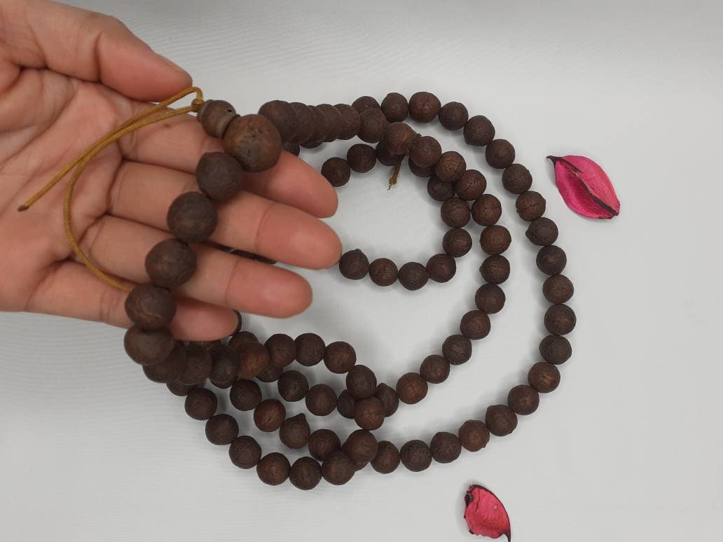 108 Antique Darked Phoenix One Eye Bodhi Seeds Mala,Buddhist beads,Tibetan Bodhi Beads,12mm Antique Prayer Mala,Nepali Bodhi Seed,Japa Mala