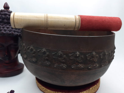 Antique Singing Bowl 5 inch Bowl Handmade Tibetan Singing Bowl of Yoga, Meditation, Chakra Healing, Hand Carved Antique Healing Singing bowl