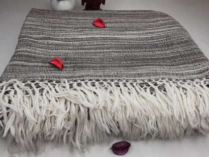 MANTRA Extra-Large Handspun Handwoven Yak Wool Blanket,Yak Meditation Shawl,Yak Wool,Tibetan Yak Wool,Himalayan Yak Wrap,Cashmere Yak Wool