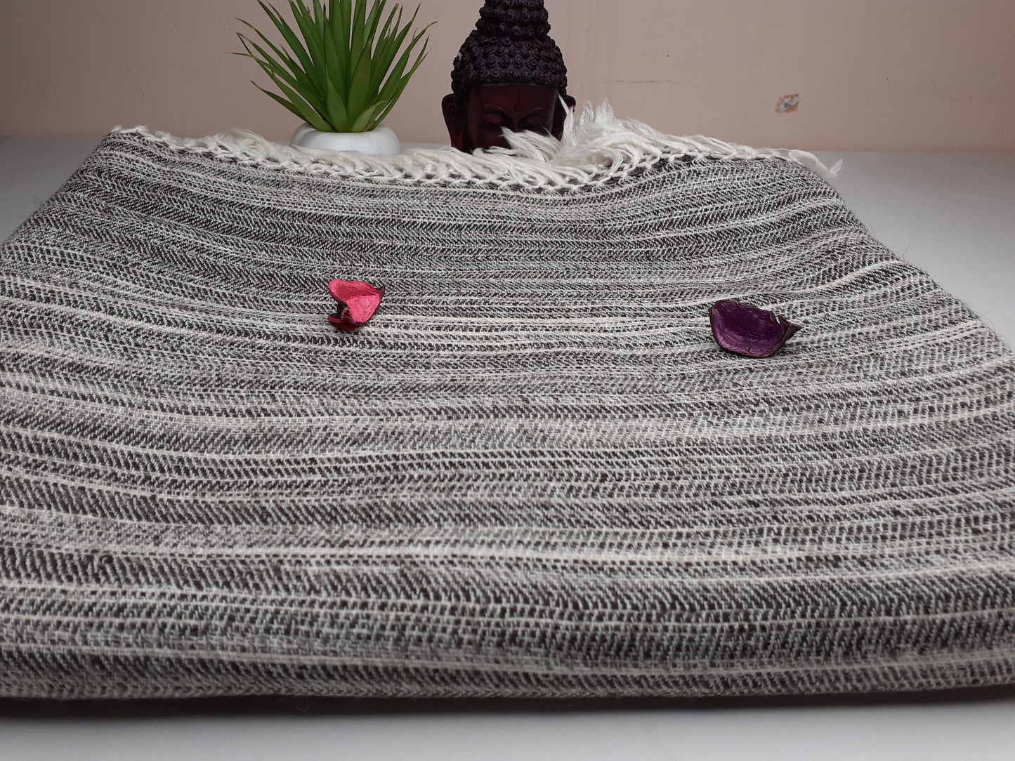 MANTRA Extra-Large Handspun Handwoven Yak Wool Blanket,Yak Meditation Shawl,Yak Wool,Tibetan Yak Wool,Himalayan Yak Wrap,Cashmere Yak Wool