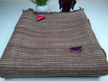 Handwoven Natural Brown Yak Wool Meditation Shawl,Himalayan Yak Wool Blanket, Yak Wool,Tibetan Yak Wool,Himalayan Yak Wrap,Nepal  Yak Wool