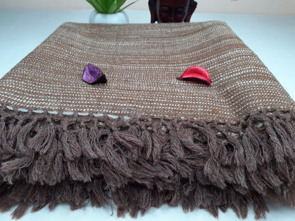 Handwoven Natural Brown Yak Wool Meditation Shawl,Himalayan Yak Wool Blanket, Yak Wool,Tibetan Yak Wool,Himalayan Yak Wrap,Nepal  Yak Wool