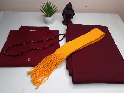 Tibetan Buddhist Monk Robe Set,Buddhist Robe,Monastry Style,Buddhist Meditation Dress,Prayer Costume,Temple clothing,Spiritual fabric