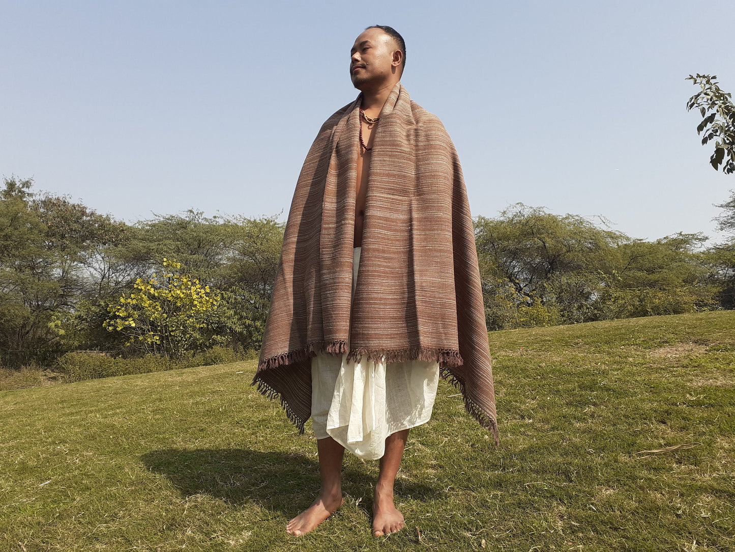 Handwoven Natural Brown Yak Wool Meditation Shawl,Himalayan Yak Wool Blanket, Yak Wool,Tibetan Yak Wool,Himalayan Yak Wrap,Nepal  Yak Wool