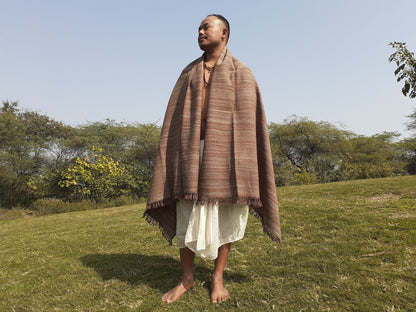 Handwoven Natural Brown Yak Wool Meditation Shawl,Himalayan Yak Wool Blanket, Yak Wool,Tibetan Yak Wool,Himalayan Yak Wrap,Nepal  Yak Wool