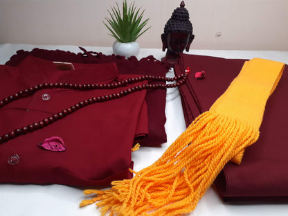 Tibetan Buddhist Lama Dress Set, Monastry Style Monk Robe, Buddhist Meditation Dress,Monk Costumes,Temple clothing,Tibetan Spiritual fabric