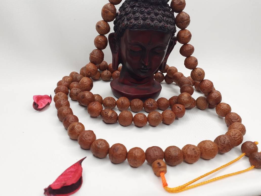 14mm Large Old Phoenix One Eye Bodhi Seeds Mala,Aged Buddhist beads,Tibetan Bodhi Beads,Nepal Prayer Mala,Nepali Bodhi Seed, Japa Mala