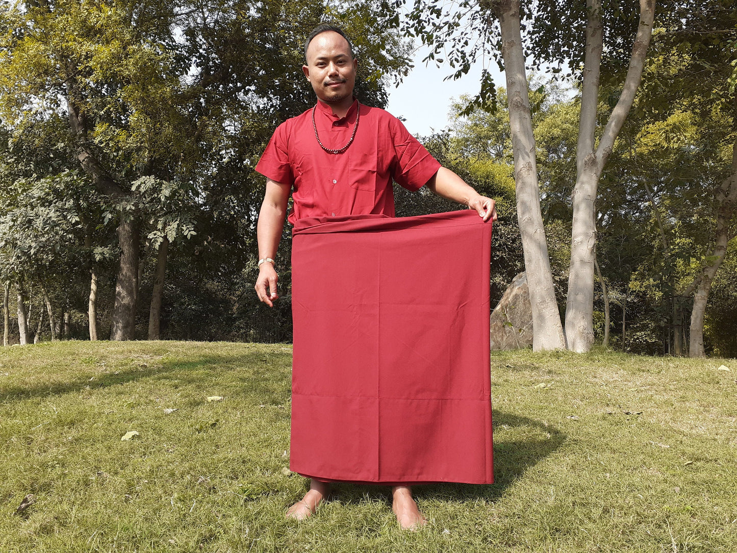 Tibetan Buddhist Monk Skirt- Shamthap,Monk Lower Robe,Monastry Style,Buddhist Meditation Skirt,Monk Nun Prayer Lower Wrap,Temple Clothing