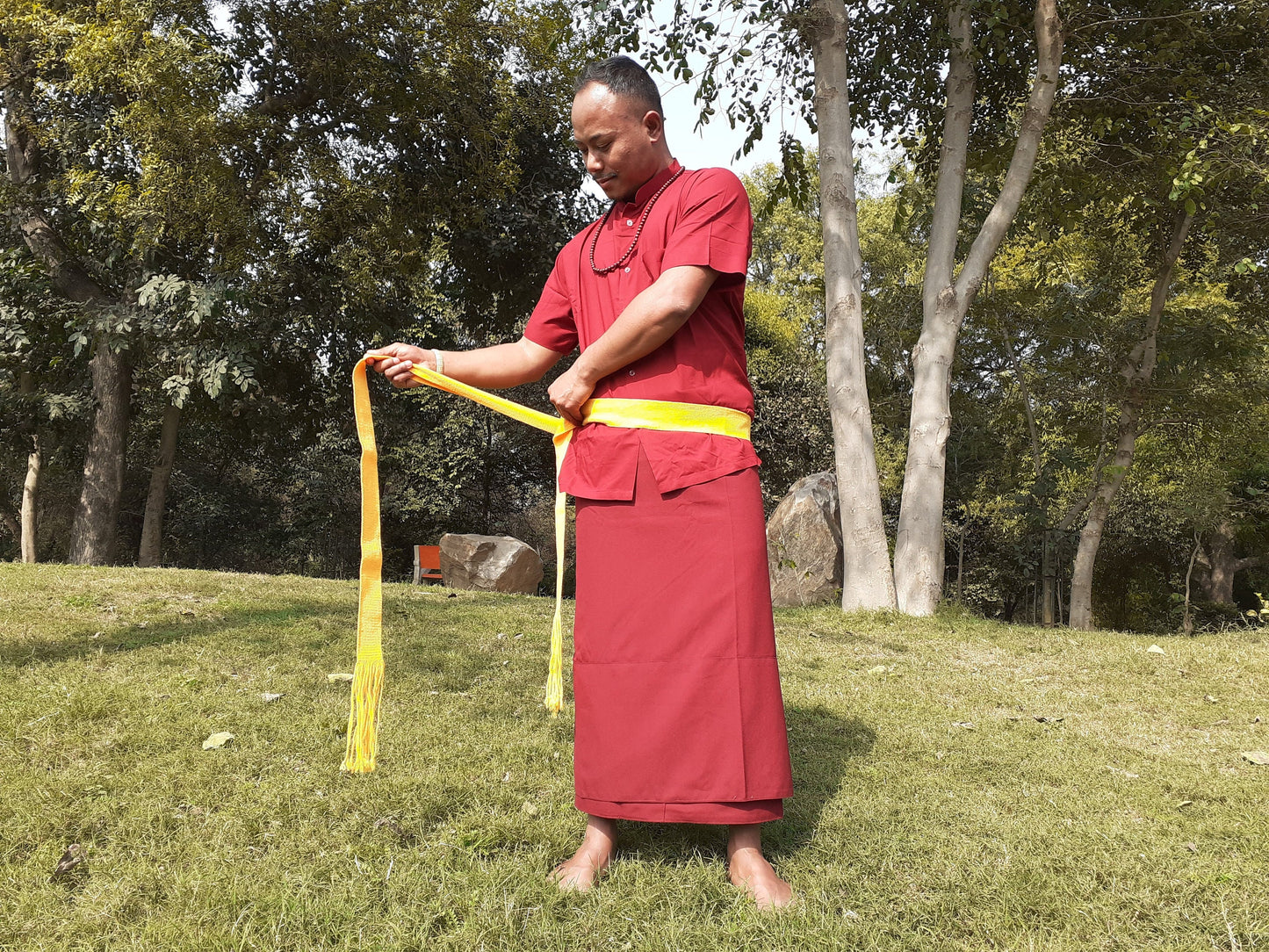 Tibetan Buddhist Monk Skirt- Shamthap,Monk Lower Robe,Monastry Style,Buddhist Meditation Skirt,Monk Nun Prayer Lower Wrap,Temple clothing