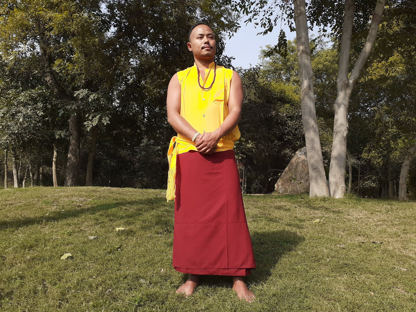Tibetan Buddhist Monk Skirt- Shamthap,Monk Lower Robe,Monastry Style,Buddhist Meditation Skirt,Monk Nun Prayer Lower Wrap,Temple clothing