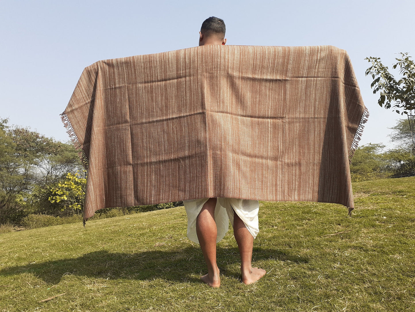 Handwoven Natural Brown Yak Wool Meditation Shawl,Himalayan Yak Wool Blanket, Yak Wool,Tibetan Yak Wool,Himalayan Yak Wrap,Nepal  Yak Wool