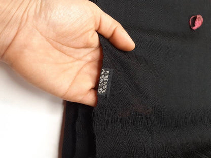 Solid Black Handwoven Himalaya Sheep Wool Meditation Shawl,IndianEthnic Blanket,Handmade Woolen Wrap,Himalayan Wool,Indian Wool Prayer Stole