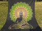 Natural Multi-Color Tie-Dyed Handprinted Buddha Tapestry, Living Room Decor,Spiritual Wall Hanging,Zen Meditation Buddha,Wall Art,