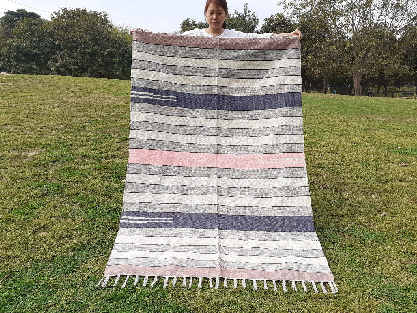 Artisan Organic Cotton Yoga and Meditation Rugs,Handwoven Meditation Floor Mat,Indian Handloomed Rug,Cotton Yoga Mat,Natural Fibre Rug