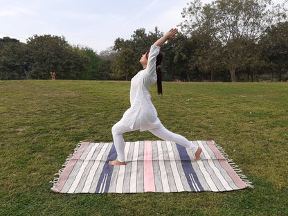 Artisan Organic Cotton Yoga and Meditation Rugs,Handwoven Meditation Floor Mat,Indian Handloomed Rug,Cotton Yoga Mat,Natural Fibre Rug