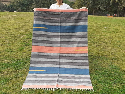 Artisan Organic Cotton Yoga and Meditation Rugs,Handwoven Meditation Floor Mat,Indian Handloomed Rug,Cotton Yoga Mat,Natural Fibre Rug