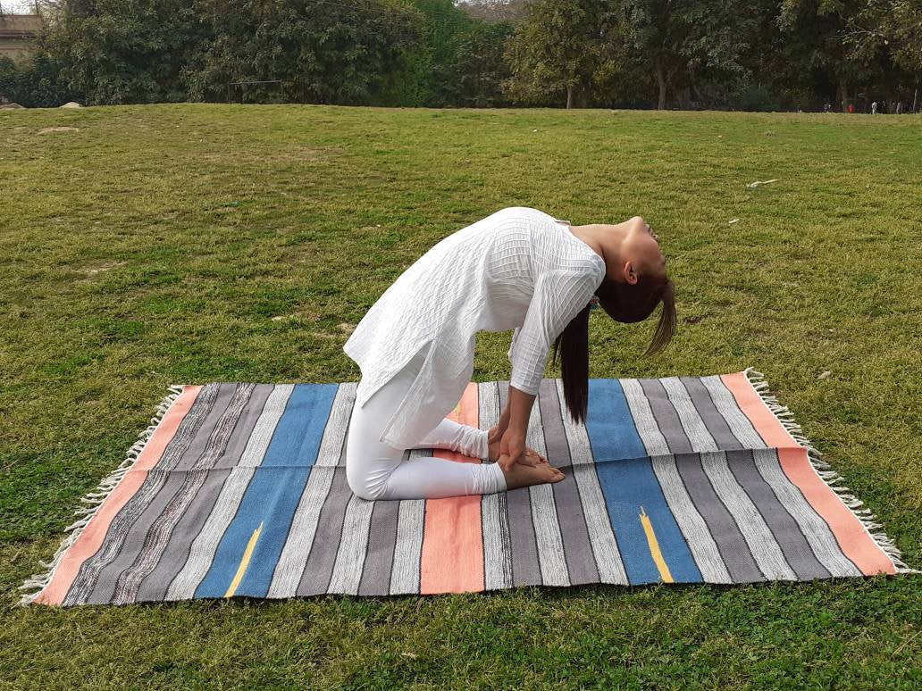 Artisan Organic Cotton Yoga and Meditation Rugs,Handwoven Meditation Floor Mat,Indian Handloomed Rug,Cotton Yoga Mat,Natural Fibre Rug